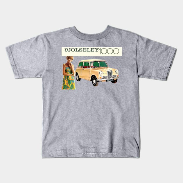 WOLSELEY 1000 - advert Kids T-Shirt by Throwback Motors